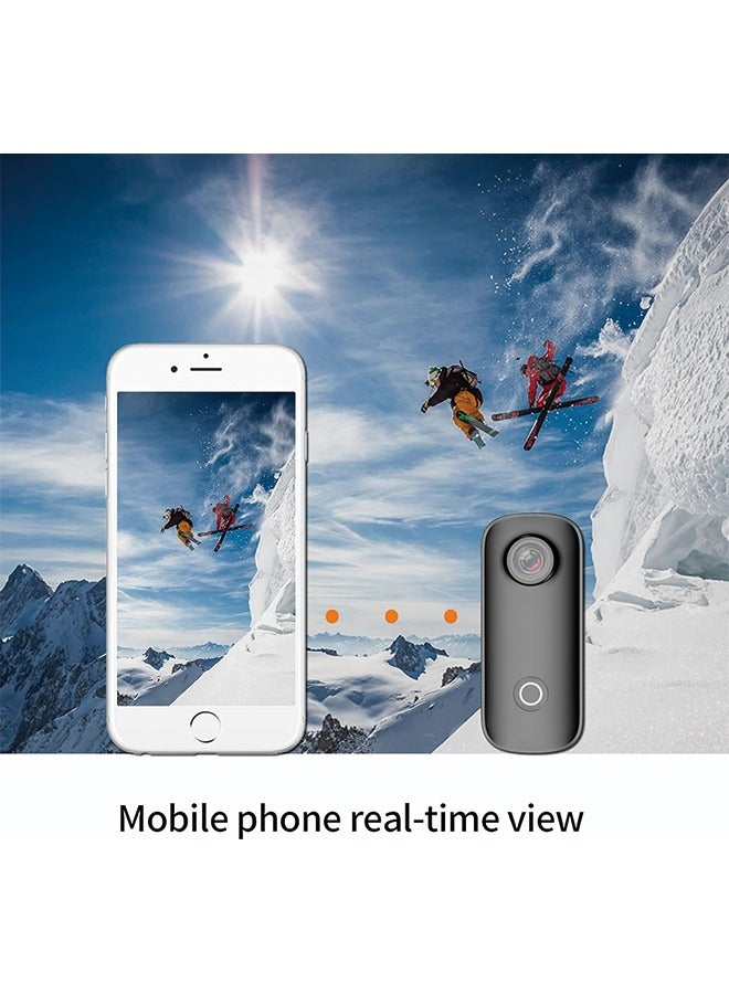 SJCAM C100+ Mini WiFi Action Camera 4K30fps Pocket Wearable Body Camera, Magnetic APP Control, Underwater 98FT Waterproof Helmet Camera with Mount Kits 32G SD Card, Weighs 1oz, 2.4 * 1 * 0.6 inch