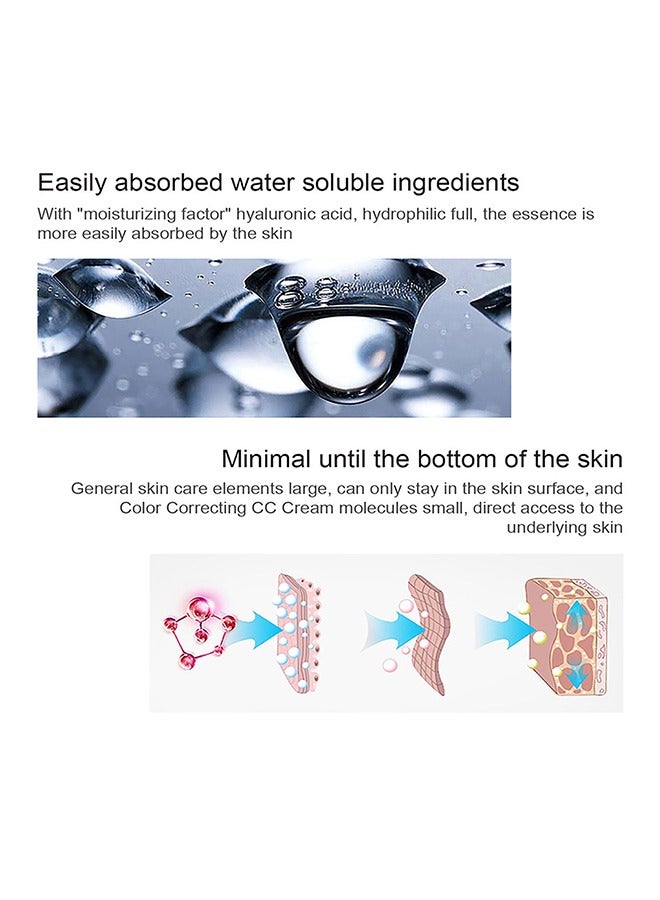 Skin Tone Correcting CC Cream with Centella Asiatica, Concealing and Moisturising CC Cream Color Correcting, Repairing Redness and Acne Marks, Water and Sweat Resistant, SPF 25 (02#LIGHT)