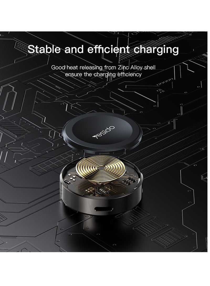 DS18 Fast Portable Magnetic Charger Zinc Alloy Wireless Charging Dock For Apple iWatch Series Black