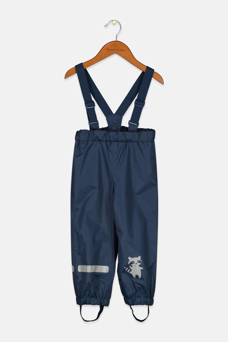 Toddlers Boy Solid With Suspender Trouser, Navy