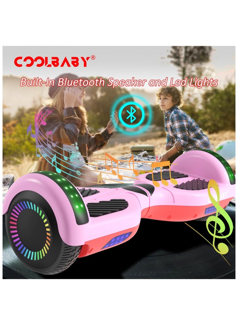 6.5inch Smart Electric Scooter 2 Wheels Self Balancing Scooter Lithium Battery Hoverboard Balance Scooter Bluetooth with Led Lights.