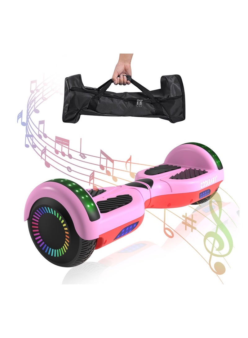 6.5inch Smart Electric Scooter 2 Wheels Self Balancing Scooter Lithium Battery Hoverboard Balance Scooter Bluetooth with Led Lights.