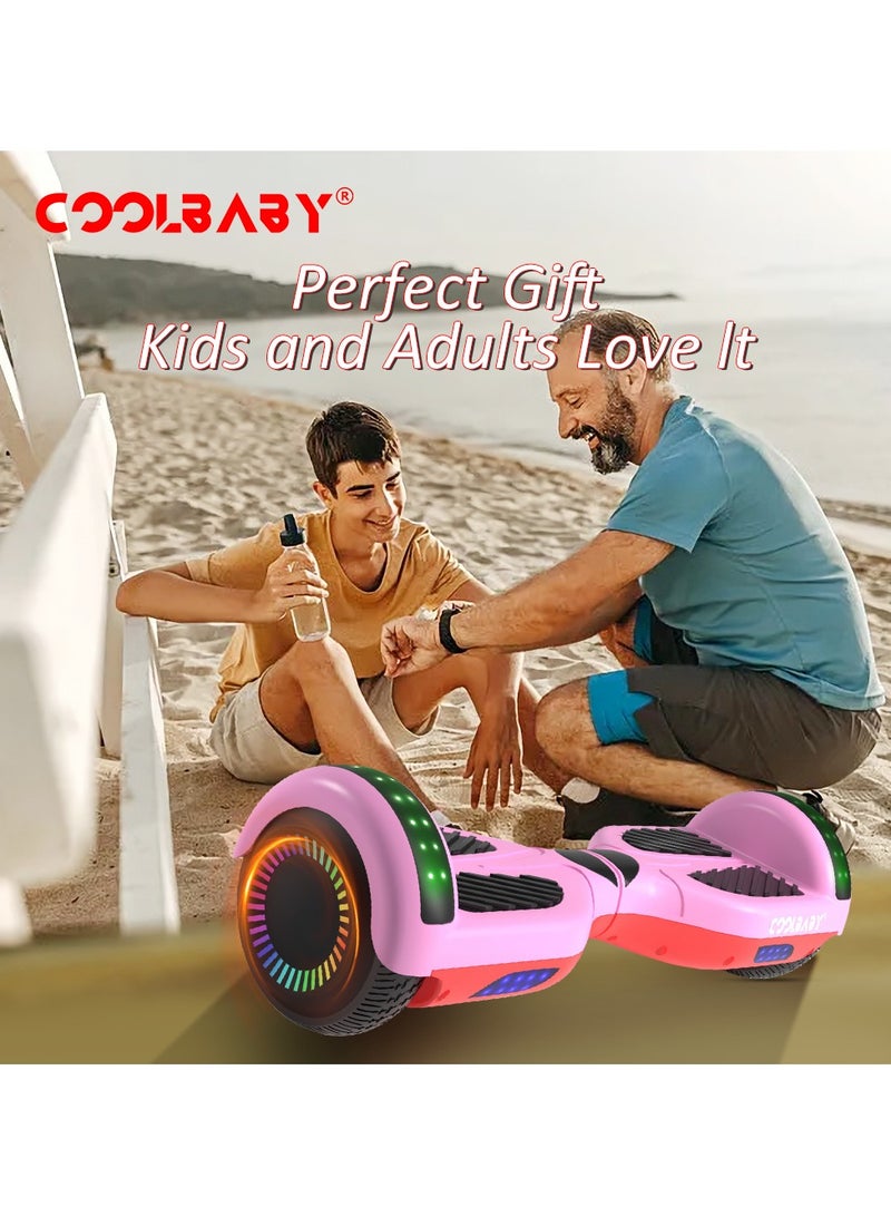 6.5inch Smart Electric Scooter 2 Wheels Self Balancing Scooter Lithium Battery Hoverboard Balance Scooter Bluetooth with Led Lights.