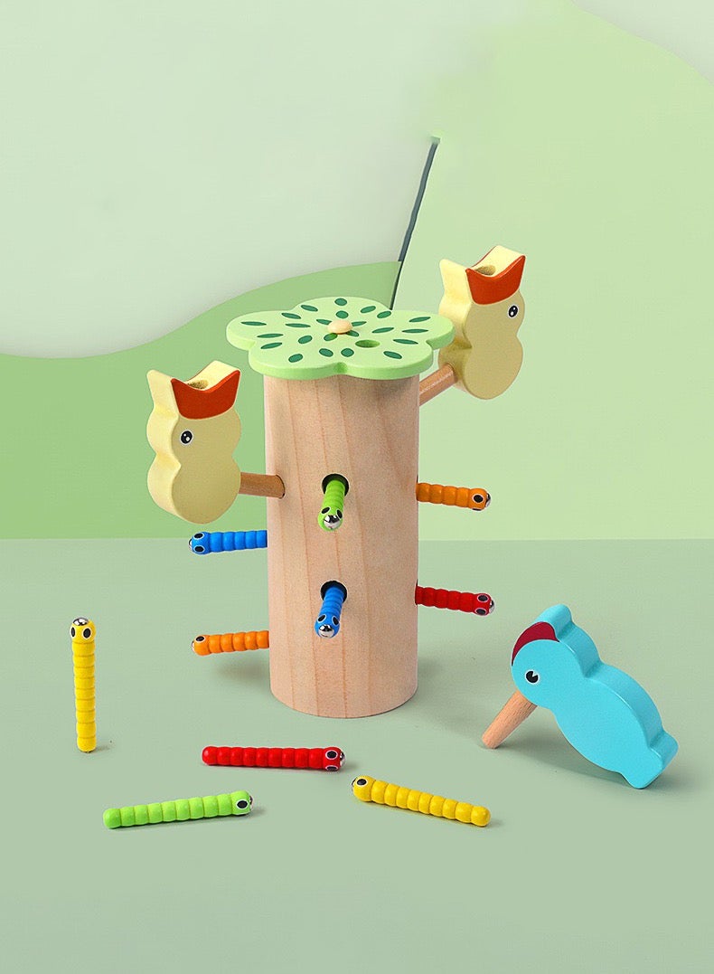 Catching Worms Game Magnetic Toy For Children Early Learning Education