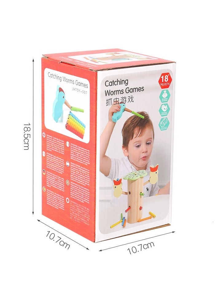 Catching Worms Game Magnetic Toy For Children Early Learning Education