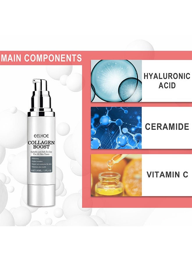 Collagen Anti-Wrinkle Cream, 30ml Anti Wrinkle Serum, Lightens Fine Lines, Firming and Moisturizes Skin Repair Cream