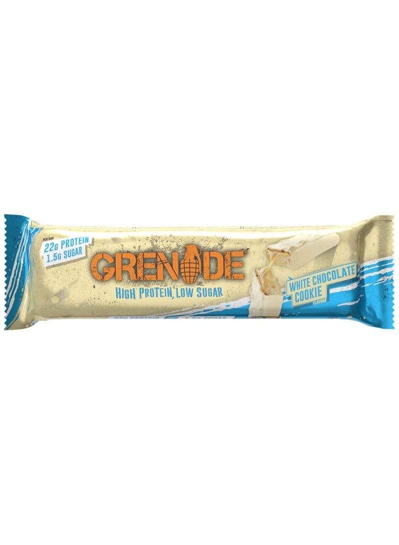 Grenade High Protein, Low Sugar Bar - White Chocolate Cookie, 12 x 60 g