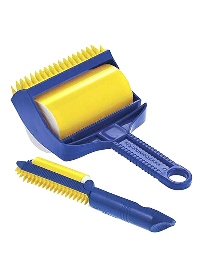 2-Piece Lint Removal Roller Brush Blue/Yellow