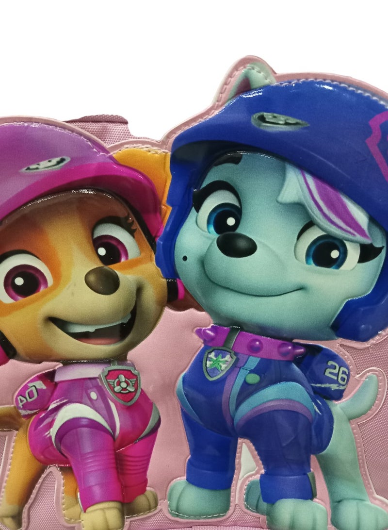 Paw Patrol Rolling Backpack, Pink, with Skye and Everest Character Prints, Size: 14 Inch