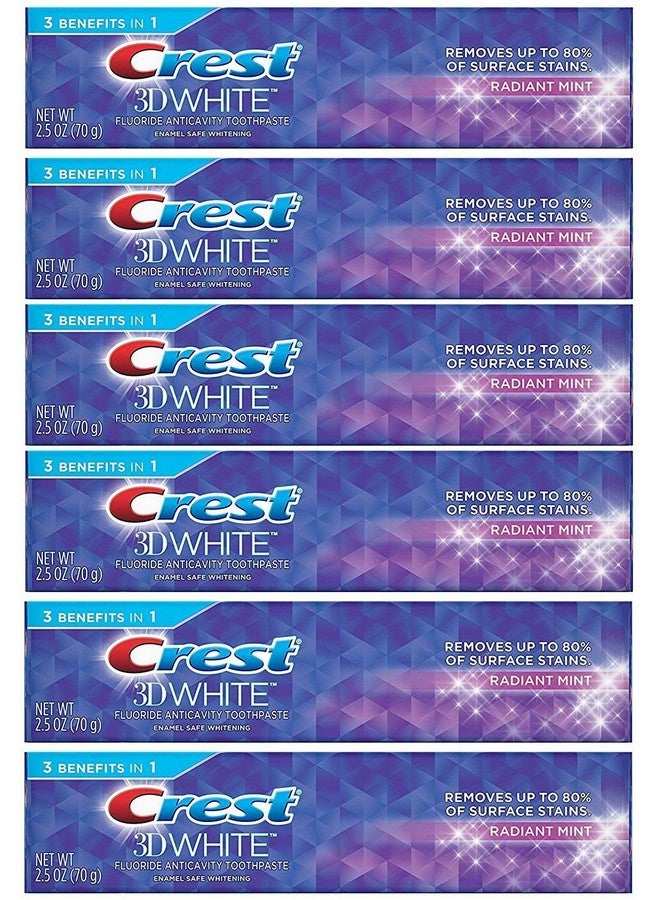 3D White Toothpaste, Radiant Mint, 2.5 Oz (Pack Of 6)