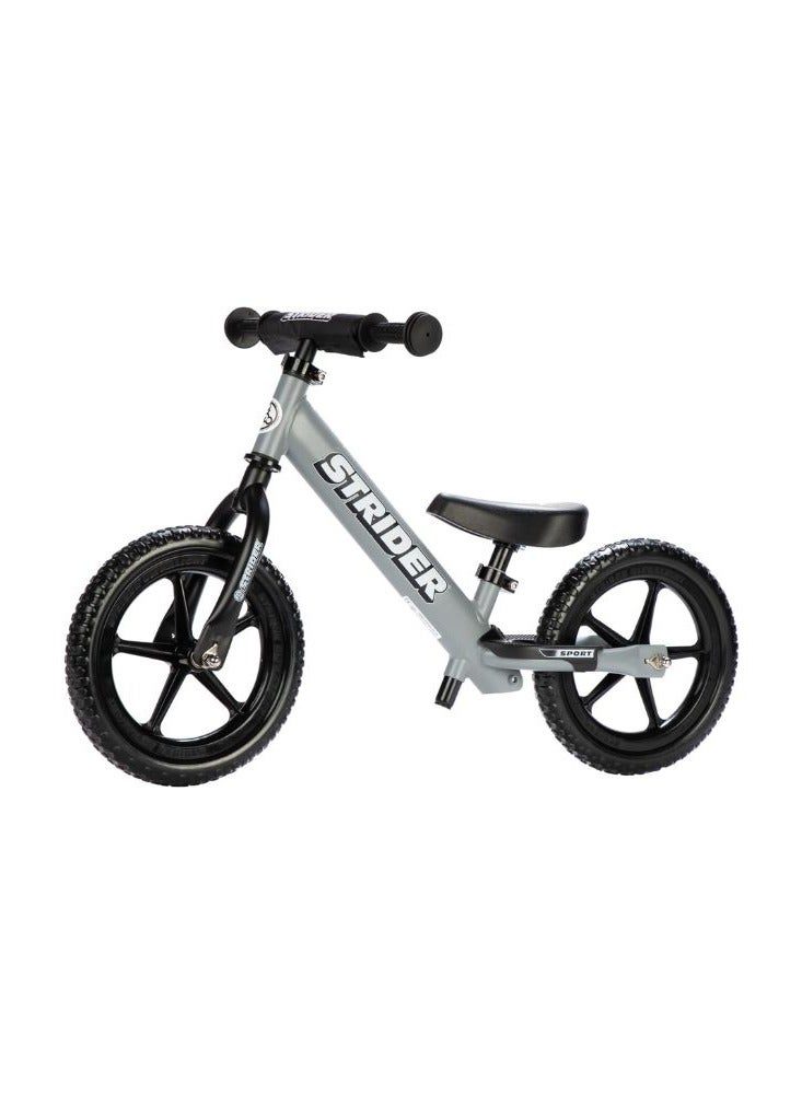 Strider 12” Sport Bike - No Pedal Balance Bicycle for Kids 18 Months to 5 Years - Includes Safety Pad, Padded Seat, Mini Grips & Flat-Free Tires - Tool-Free Assembly & Adjustments