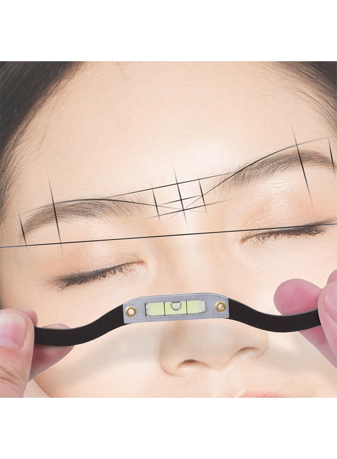 Eyebrow Tattoo Ruler, Professional Microblading Line Marker Ruler Eyebrow Ruler Sticker More Symmetrical, Eyebrow Tattoo Positioning Tool Horizontal Ruler, Reuseable Eyebrow Positioning Tool (Black)