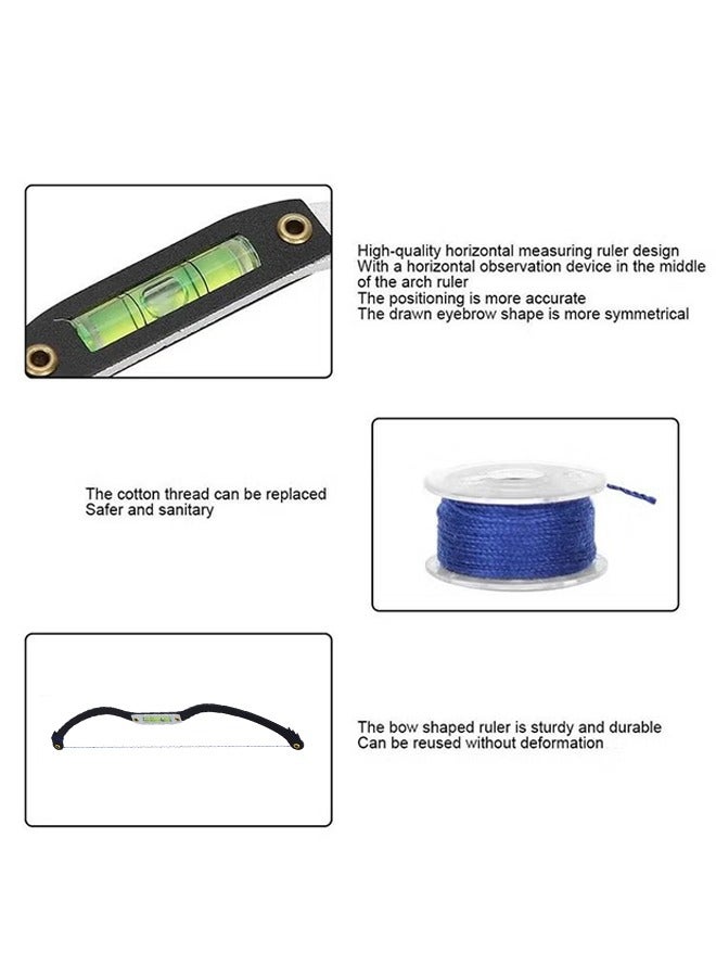 Eyebrow Tattoo Ruler, Professional Microblading Line Marker Ruler Eyebrow Ruler Sticker More Symmetrical, Eyebrow Tattoo Positioning Tool Horizontal Ruler, Reuseable Eyebrow Positioning Tool (Black)