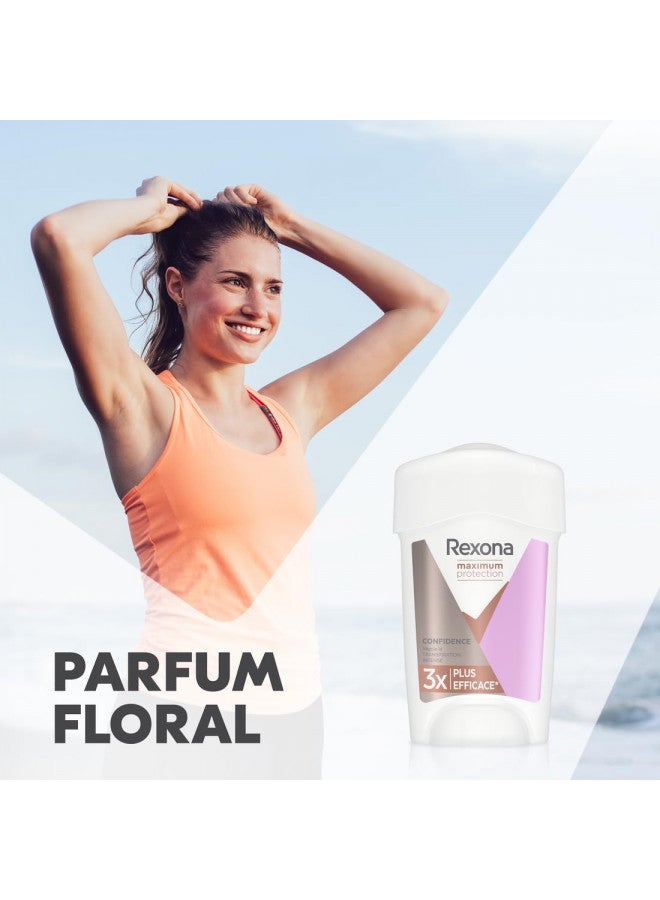 Maximum Protection Deodorant Cream Confidence Anti-Transpirant - 3x Stronger Against Stress 96h, 45 ml