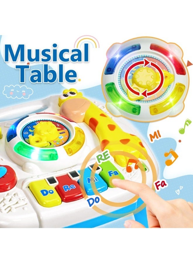 Baby Toys Musical Learning Table, Activity Table for Babies 18+ Months, Learning Center Gifts for Toddler Boys Girls