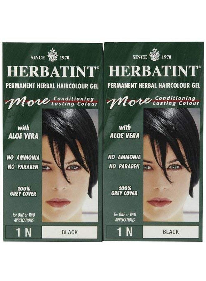 Permanent Herbal Hair Color Gel Black 1N 2 Pk