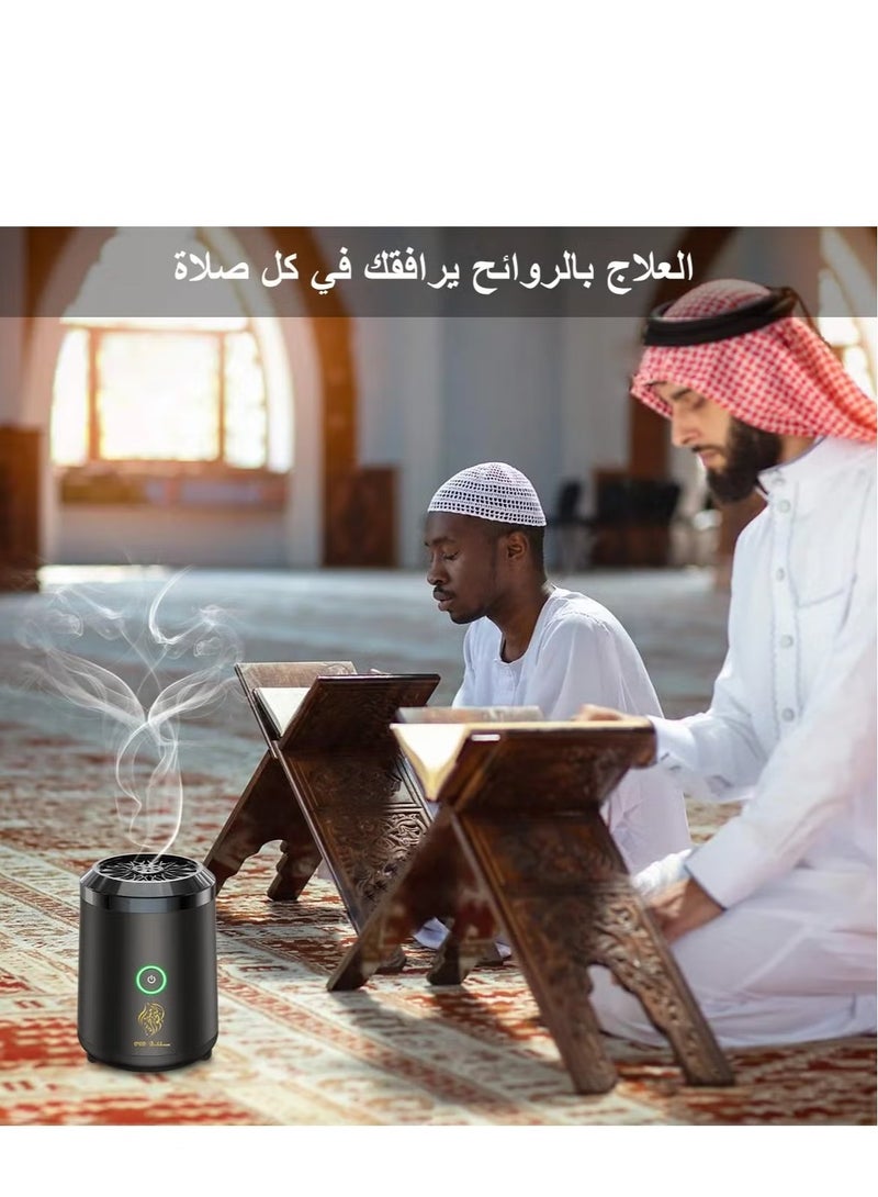 [Upgrade] Electric Mini Incense Burner Portable USB Rechargeable Aroma Diffuser Black