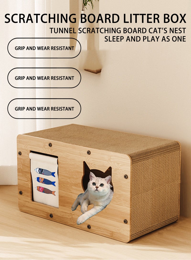 New Cat Scratcher and Bed 2-in-1 Durable and Versatile Enlarged Space for Play and Rest