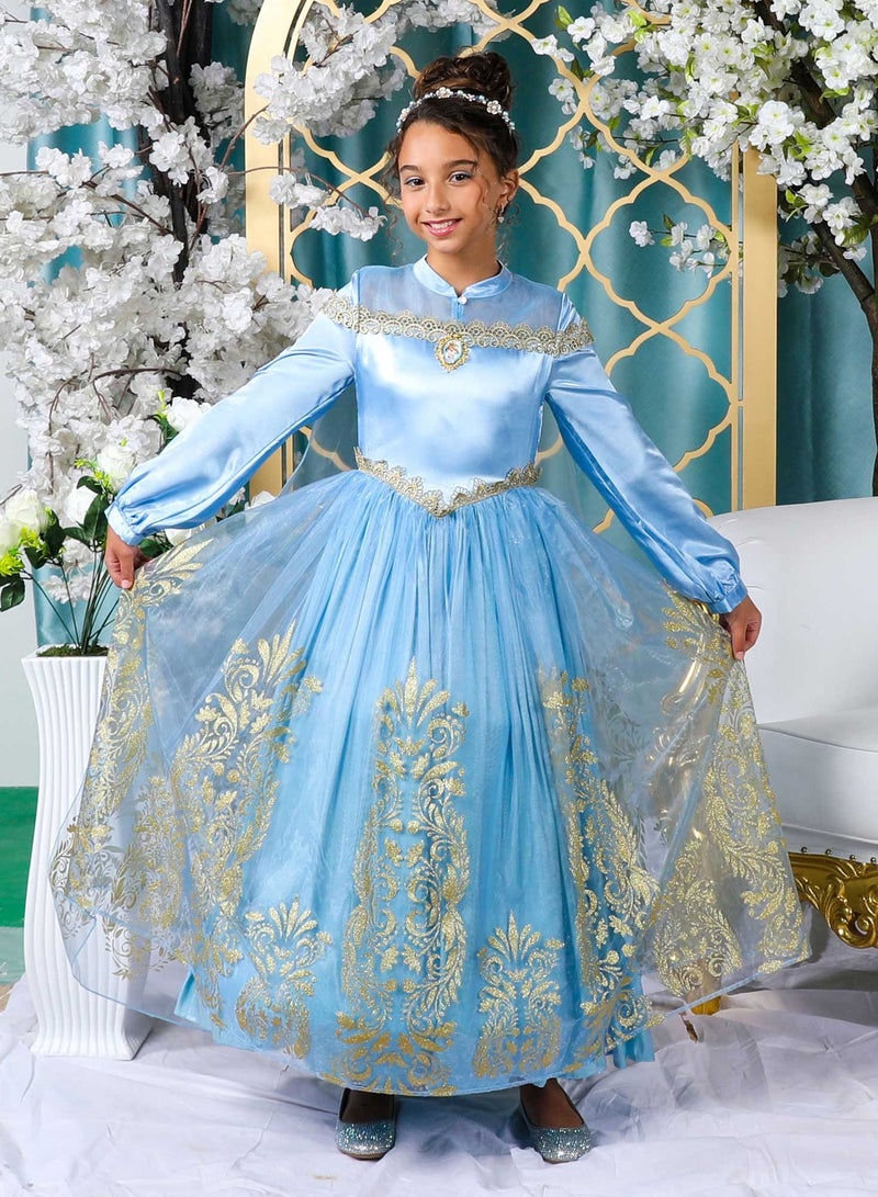 Officially Licensed Disney Golden Princess Cinderella Prestige Dress Up Costume with Headpiece