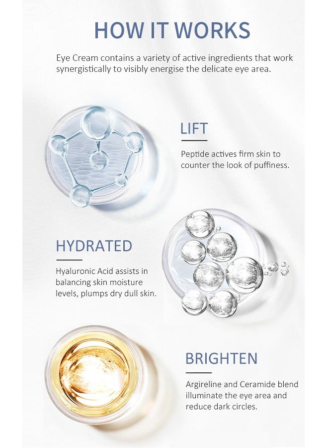 Peptide Anti Aging Eye Serum , Anti-Aging and Remove Wrinkles Eye Serum, with Three 360° Massage Ball, Eye Cream with Anti Allergy Applicatorhead, Firming Lifting Eye Essence, Eye Care