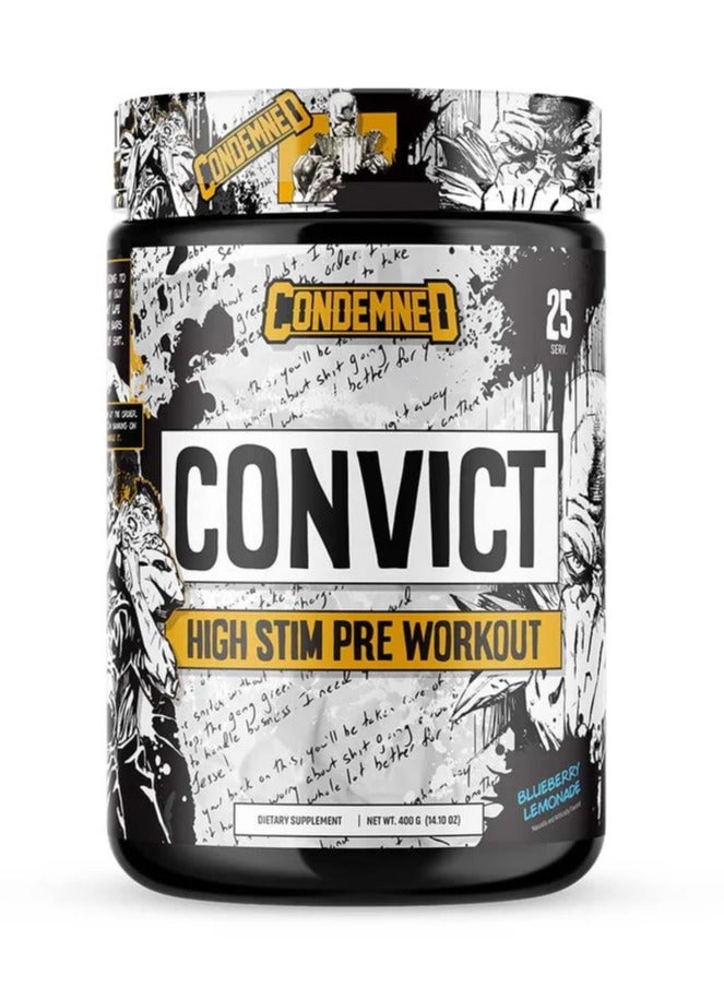 Convict NEW High Stim Pre-Workout Blueberry Lemonade