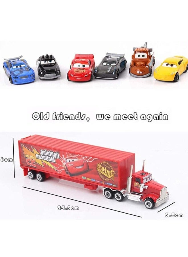 1 Truck & 6 Cars Toy Set – Perfect Birthday Gift Idea for Kids