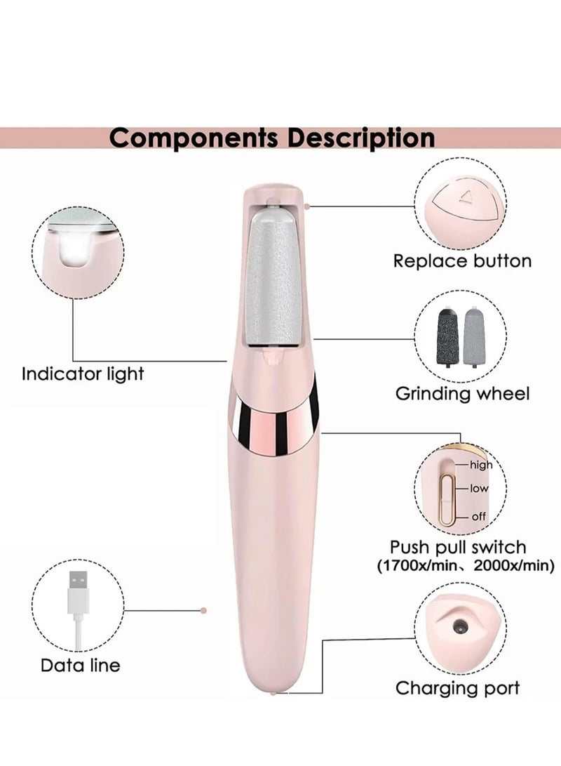 Electric Foot Care File Callus Remover for Feet with Rechargeable Waterproof Professional Pedicure Kit Foot Care Tools Wet and Dry Foot File for Dead Skin