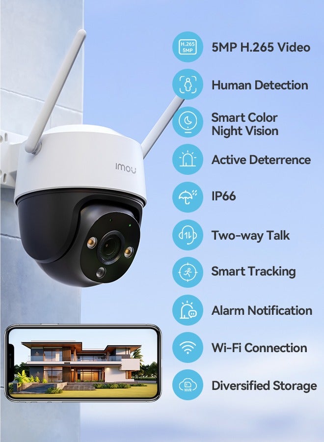 Cruiser SE+ 3K Camera, Outdoor Security Camera for Home, WiFi CCTV Camera for Home, Surveilliance Camera with 360° Coverage, Human/Motion Detection, Smart Night Vision, IP66, Two-Way Talk