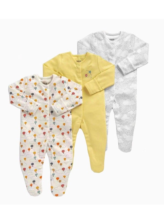 Cotton Newborn Bodysuit Baby Clothes Three-piece Set