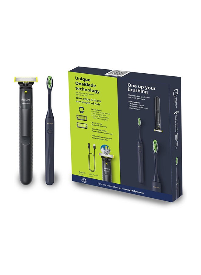 One Toothbrush Midnight Blue And One Blade Limited Edition Duo Pack