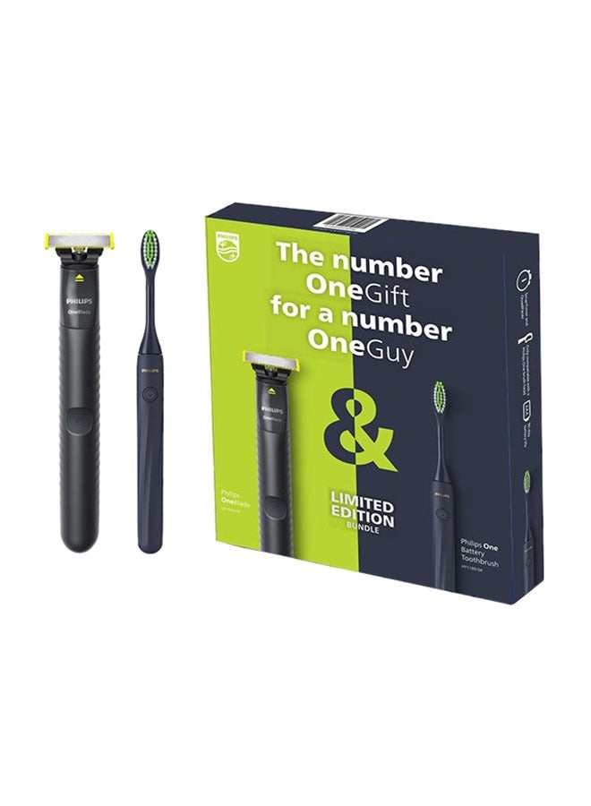 One Toothbrush Midnight Blue And One Blade Limited Edition Duo Pack