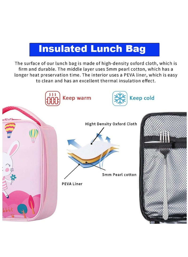 Star Babies BTS Collections - Lunch Box with 4 Compartments, BPA Free, Leakproof, Space Print Lunch Bag - Pack of 2 -  Pink
