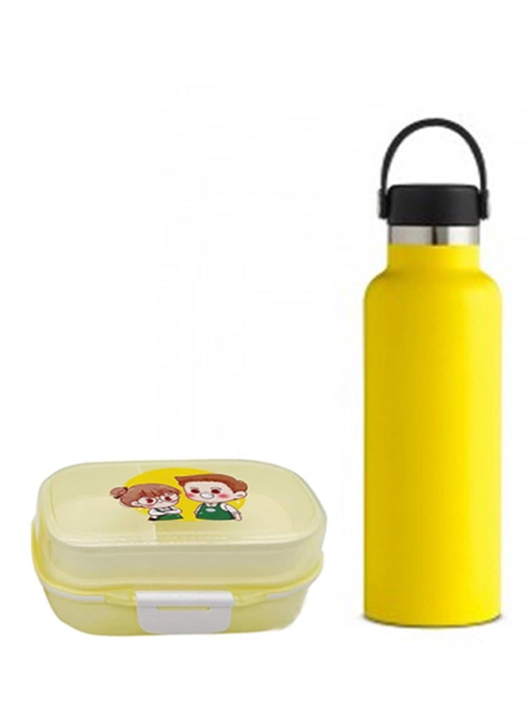 Star Babies BTS Collections - BPA Free Lunch Box , Insulated Stainless Water Bottle with Carry Cap & Sports Cap 600ml - Pack of 2 - Multicolor