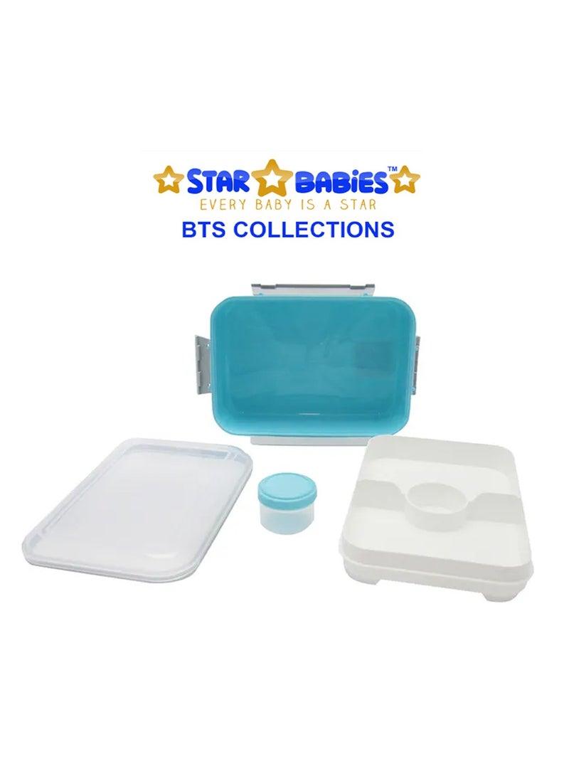 Star Babies BTS Collections - Colorful Backpack, Cute Preppy Style Travel Schoolbag,  BPA Free Lunch Box - Pack of 2 - Blue
