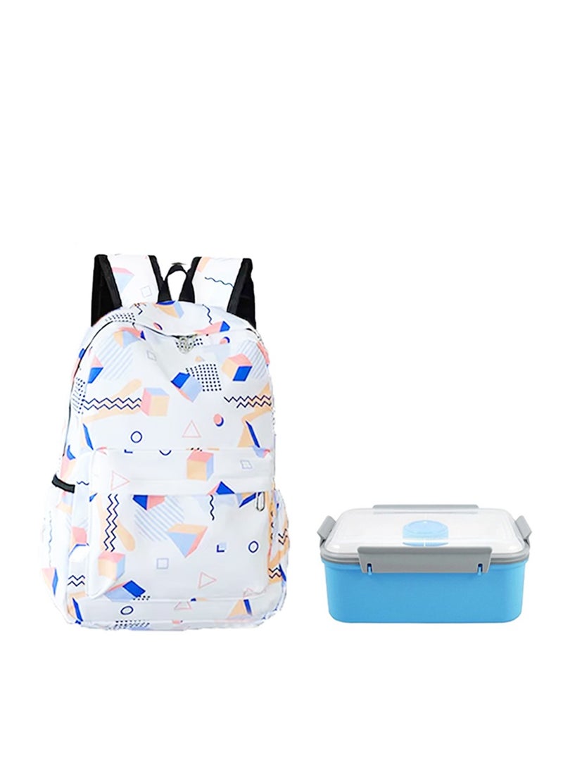 Star Babies BTS Collections - Colorful Backpack, Cute Preppy Style Travel Schoolbag,  BPA Free Lunch Box - Pack of 2 - Blue