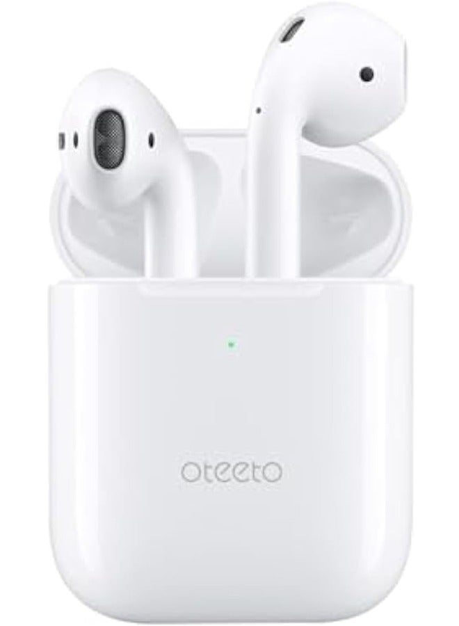 True Wireless Bluetooth Earphone With Super Bass Sound OTEETO OT3 WHITE Quality HD Clear Microphone Noise Cancellation and Multifunctional Touch Control White