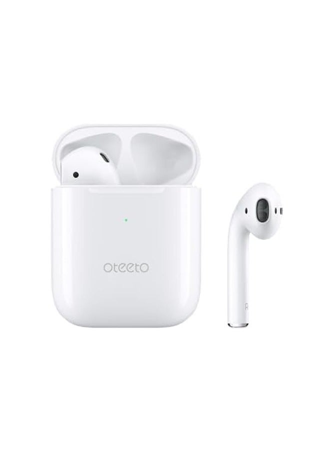 True Wireless Bluetooth Earphone With Super Bass Sound OTEETO OT3 WHITE Quality HD Clear Microphone Noise Cancellation and Multifunctional Touch Control White