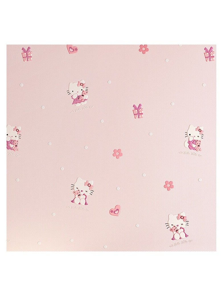 Hello Kitty Design Thicken Waterproof Self-Adhesive Wallpaper For Kids Room 0.53*9.5 Meters