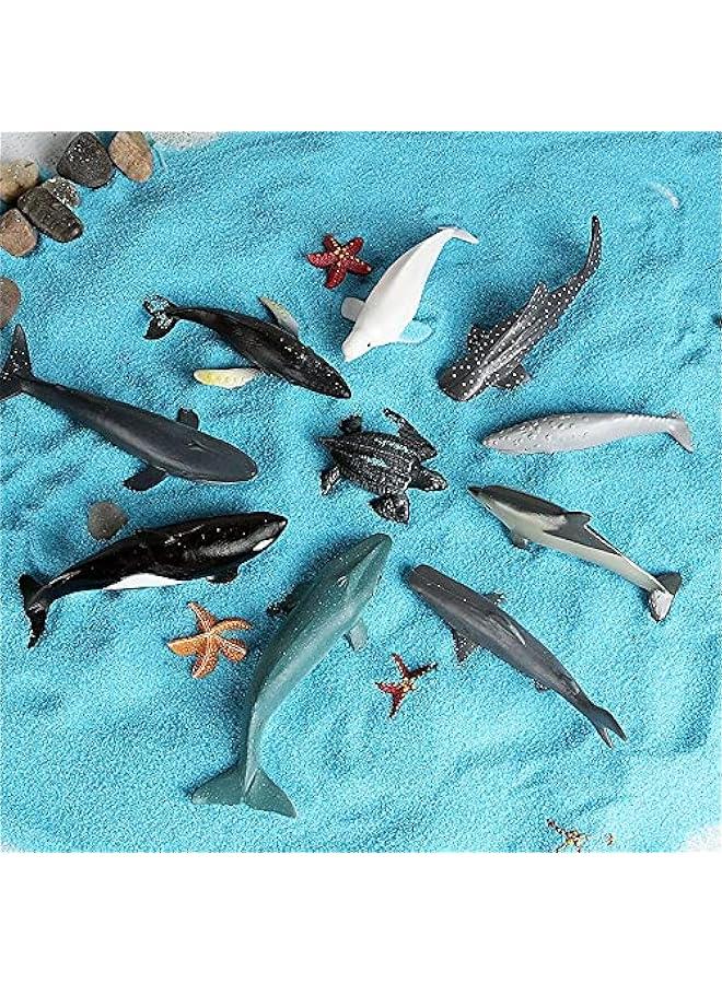 32PCS Mini Ocean Animal Figures Set with Sharks Whales Arctic Animals