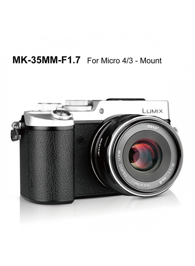 Meike 35Mm F1.7 Manual Focus Prime Lens For Micro 4/3 Mft M4/3 Compatible With Olympus And Panasonic Mirrorless Cameras Gh4 Gh5 Gh6 Om-1