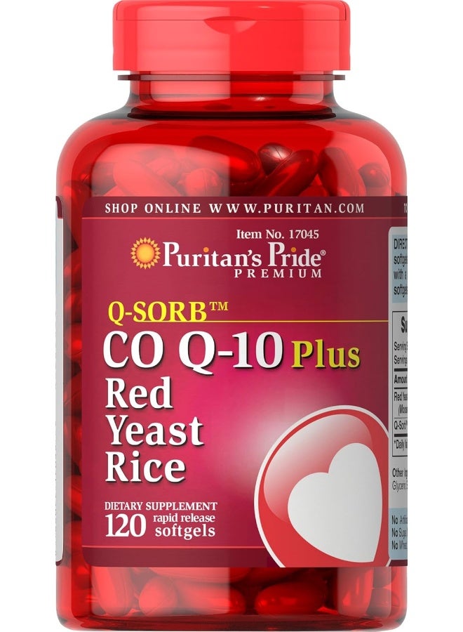Q-Sorb Coq10 Plus Red Yeast Rice 120 Rapid Release Softgels