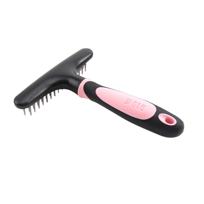 Pet Dog Cat Comb Pet Grooming Brush Rake Tool Remover Hair Shedding Tool For Home Daily Use Portable pink 23.50 x 4.00 x 14.00cm