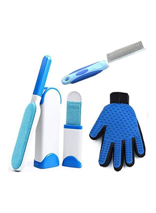 3 in 1 Dog Cat Pet Hair Remover Kit, Reusable Double Side, Lint Fur Dust Hair Removal Brush with Self Cleaning Base, Grooming Glove Comb Multicolour