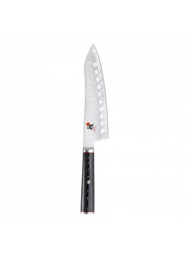 Miyabi Kaizen Hollow Edge Rocking Santoku Knife, 7-Inch, Multi