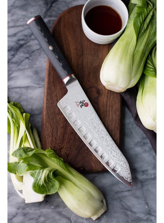 Miyabi Kaizen Hollow Edge Rocking Santoku Knife, 7-Inch, Multi