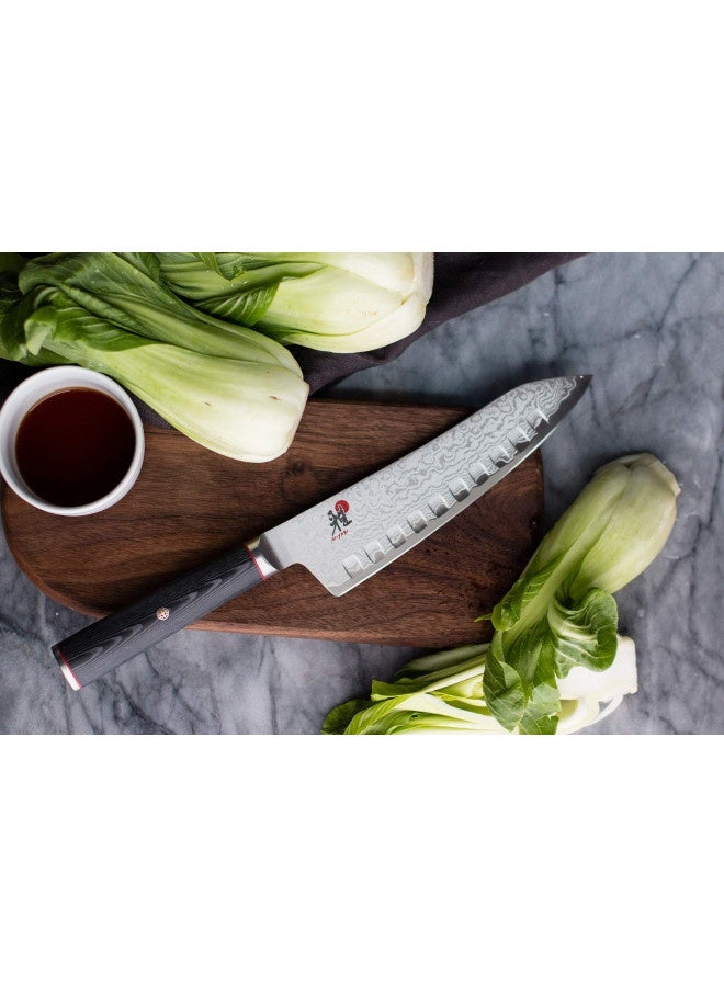 Miyabi Kaizen Hollow Edge Rocking Santoku Knife, 7-Inch, Multi