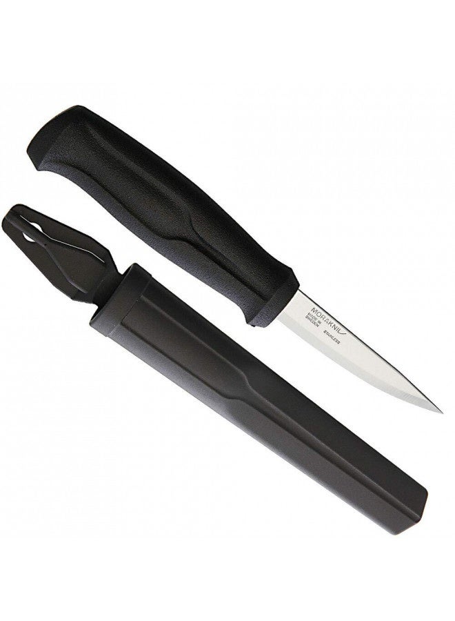 Morakniv Woodcarving Basic Sandvik Stainless Steel Wood Carving Knife With Sheath, 3 Inch