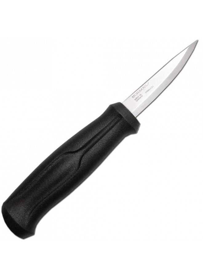 Morakniv Woodcarving Basic Sandvik Stainless Steel Wood Carving Knife With Sheath, 3 Inch