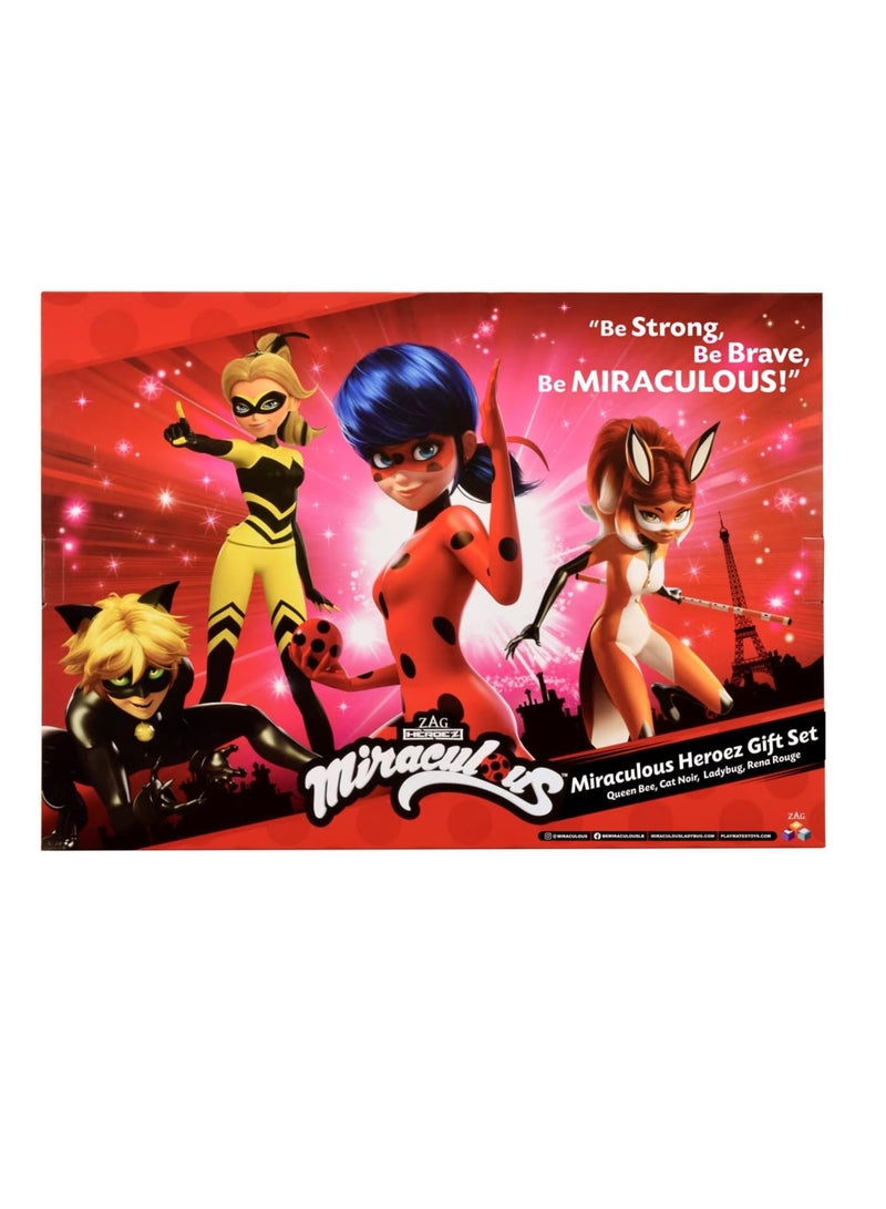 Tales Of Ladybug & Cat Noir Multipack Of Miraculous Dolls | 26cm Ladybug Cat Noir Rena Rouge And Queen Bee Miraculous Toys | Miraculous Ladybug Toys Doll Set
