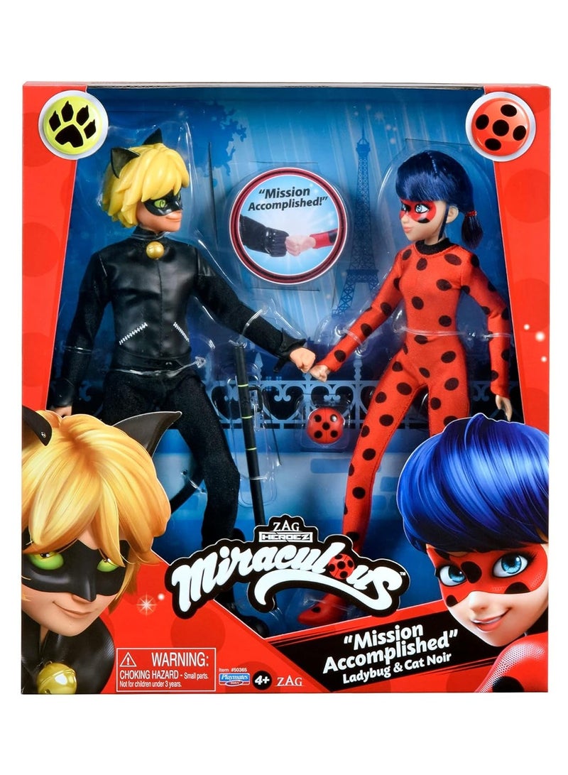 Miraculous Tales of Ladybug and Cat Noir - Fashion Doll 2 Pack (60-50365) | Detailed Design | High-Quality | Poseable Figures | Ideal for Fans | Great for Collectors | Perfect Gift